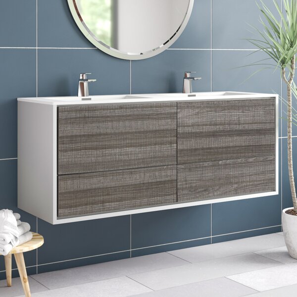 Orren Ellis Ensemble De Meuble Lavabo Double Mural Po Trieu Et